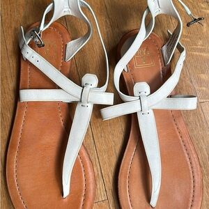 Frye White Leather Sandals